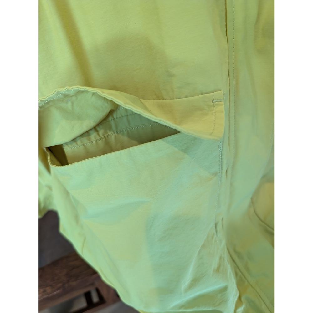Eileen Fisher Yellow Windbreaker Jacket  Hooded Organic Cotton Nylon Large - Picture 8 of 11